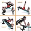 GYMAX Adjustable Sit up Bench, Folding Abdominal Training Slant Bench with Reserve Crunch Handle, Curved Decline Ab Bench for Home/Gym - Image 5