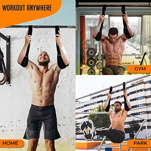 Hanging Ab Straps for Core Training - Heavy Duty Ab Straps for Pullup Bar for Abdominal Muscle Building - Abdominal Slings for Leg Raises - Arm Straps for Obliques Twists, & Abdominal Crunches - Image 8