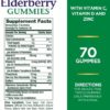 Nature's Bounty Elderberry Gummies, Dietary Supplement, Supports Immune Health, Contains Vitamin A, C, D, E and Zinc, 100 mg, 70 Gummies - Image 2