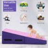 BLKMTY Gymnastics Mat Incline Mats 48"x24" Folding Tumbling Mats Cheese Wedge Mat Kids Cheese Mat Indoor/Outdoor Exercise Yoga Mat for Gymnastics Home Gym Mat W/Non-Slip PVC Surface and Handle - Image 6