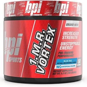 BPI Sports 1.M.R. Vortex Pre-Workout Powder, Blue Raz, 5.3 Ounce