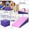 BLKMTY Gymnastics Mat Incline Mats 48"x24" Folding Tumbling Mats Cheese Wedge Mat Kids Cheese Mat Indoor/Outdoor Exercise Yoga Mat for Gymnastics Home Gym Mat W/Non-Slip PVC Surface and Handle - Image 2