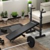 Sandinrayli Adjustable Weight Bench, Folding Bench Press w/Barbell Rack, Full Body Workout Exercise Multi-Function Strength Training for Home Gym - Image 4