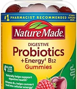 Nature Made Digestive Probiotics and Energy B12 Gummies, Dietary Supplement for Digestive Health Support, 50 Probiotic Gummies, 25 Day Supply