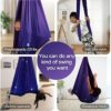 Sensory Swing for Kids Indoor & Outdoor Double Layer Therapy Cuddle Swing Hammock Chair with 360° Swivel Hanger Kit Adjustable Swing for Child and Adult with Aspergers Autism ADHD (Purple) - Image 4