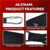 YAGHZU Hanging Ab Straps for Pull Up Bar for Core Strength and Abdominal Workout - Ab Sling Straps for Hanging Exercises, Pull Up Straps for Men and Women, Premium Hanging Straps for Knee and Leg Raises - Padded Arm Support Ab Slings for Ab Workout - Image 6
