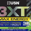 USN 3XT Max Energy Pre-Workout Supplement Powder for Energy, Endurance, and Pump, Preworkout Drink Mix, Nitric Oxide, Citrulline, Caffeine, Zero Creatine, Green Apple (30 Servings) - Image 11