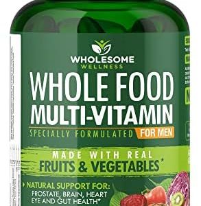 Whole Food Multivitamin for Men - Natural Multi Vitamins, Minerals, Organic Extracts - Vegan Vegetarian - 120 Tablets