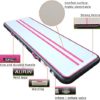 ALIFUN Inflatable Tumbling Track Mat 6.6ft 10ft 13ft 16ft 20ft 30ft 40ft Length 4/8 Inches Thick 3.3ft/6.6ft Wide Flooring Training Mats for Gymnastics Team Sports with Electric Air Pump - Image 4