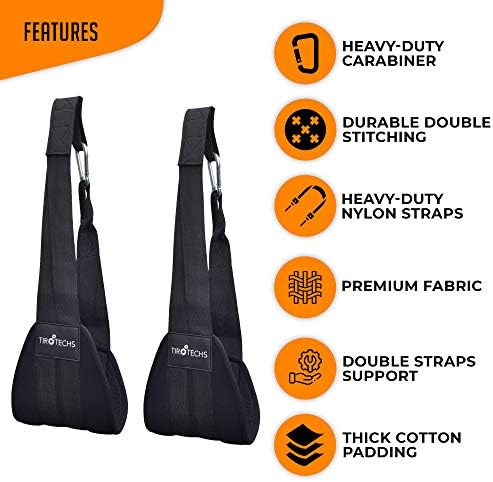 Hanging Ab Straps for Core Training - Heavy Duty Ab Straps for Pullup Bar for Abdominal Muscle Building - Abdominal Slings for Leg Raises - Arm Straps for Obliques Twists, & Abdominal Crunches - Image 2