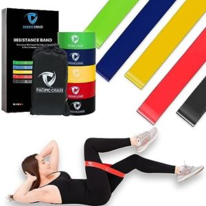 Pacific Craze Pro Resistance Bands for Working Out Women Workout Exercise Bands for Men Body Stretching Home Gym Training, Physical Therapy, Set of 5 Durable Strength Bands