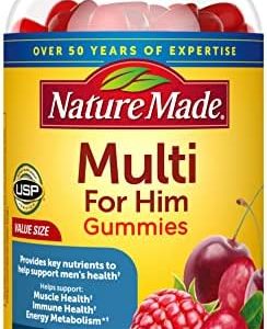 Nature Made Multi for Him, Multivitamin for Men for Energy Metabolism Support, Mens Multivitamins, 150 Gummy Vitamins and Minerals, 75 Day Supply