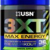 USN 3XT Max Energy Pre-Workout Supplement Powder for Energy, Endurance, and Pump, Preworkout Drink Mix, Nitric Oxide, Citrulline, Caffeine, Zero Creatine, Green Apple (30 Servings) - Image 7