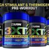 USN 3XT Max Energy Pre-Workout Supplement Powder for Energy, Endurance, and Pump, Preworkout Drink Mix, Nitric Oxide, Citrulline, Caffeine, Zero Creatine, Green Apple (30 Servings) - Image 4