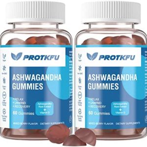 ProTKFU Ashwagandha Gummies for Women & Men - 120 Count | Organic Ashwa Gummies for Energy Boost, Improve Sleep, Stress Relief & Mood Calm