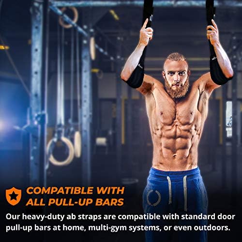 Hanging Ab Straps for Core Training - Heavy Duty Ab Straps for Pullup Bar for Abdominal Muscle Building - Abdominal Slings for Leg Raises - Arm Straps for Obliques Twists, & Abdominal Crunches - Image 5