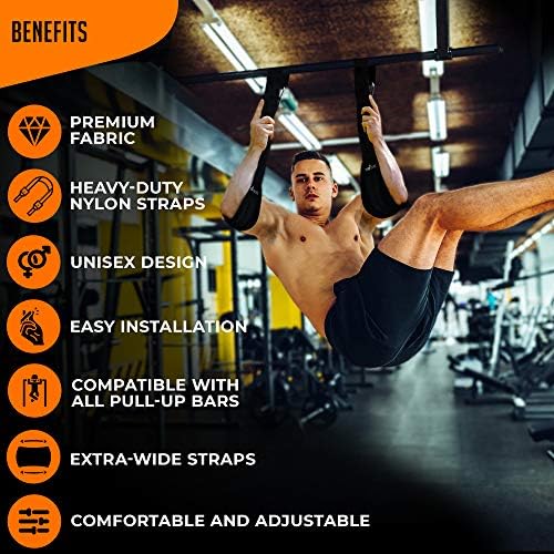 Hanging Ab Straps for Core Training - Heavy Duty Ab Straps for Pullup Bar for Abdominal Muscle Building - Abdominal Slings for Leg Raises - Arm Straps for Obliques Twists, & Abdominal Crunches - Image 3