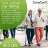 CaneCraft Folding Flex-Tip Cane for Women and Men with Gel Handle - Lightweight Travel Walking Stick - Collapsible, Height Adjustable, Self Standing, 360 Pivoting Quad Base for Seniors and Adults - Image 2