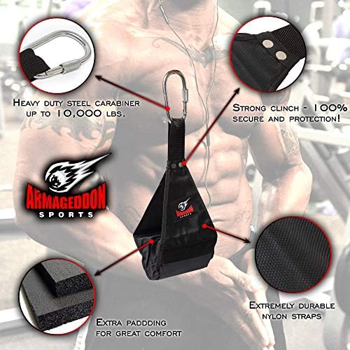 Premium Ab Slings Straps - Rip-Resistant Heavy Duty Pair for Pull Up Bar Hanging Leg Raiser Fitness with Big D-ring Steel Quick Connectors, Superb Arm Padding for Abdominal Training Workout Equipment - Image 3