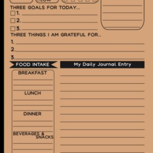 Daily Mood Tracker Journal, Track Healthy Eating Habits, Mood and Sleep Tracker Log Book, Daily Reflection Self Care Notebook: Mood Tracking for Teens, Youth, Adults, Men, and Women