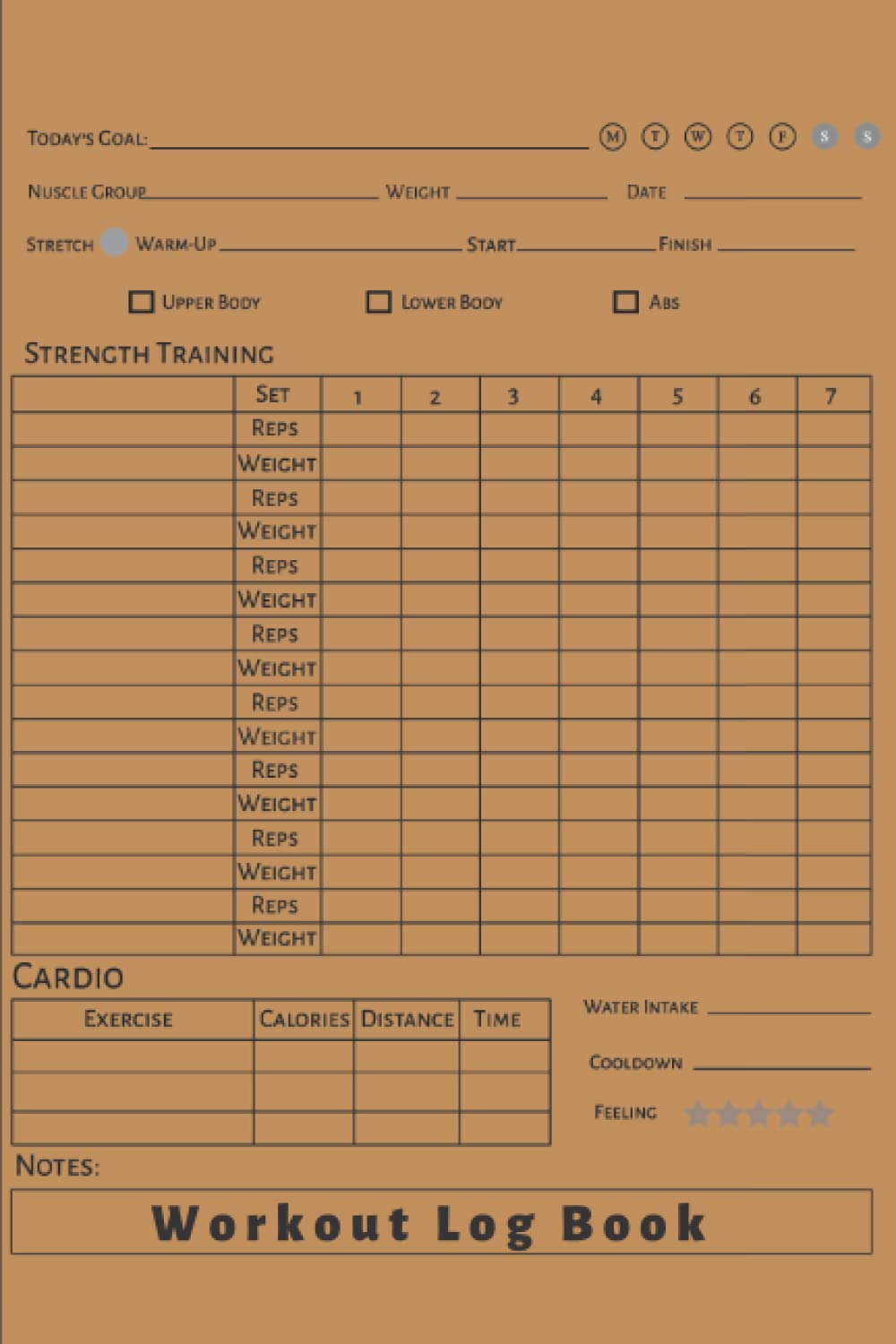 Workout Log Book: Workout Journal for Personal Exercise Notebook for Strength Training and Weightlifting Diary (Health & Fitness) Old School Style Cover 120 pages
