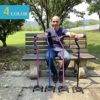 Quad Walking Cane Foldable Adjustable Portable Stick Men & Women and Seniors - Lightweight & Sturdy with 4-Pronged Base for Extra Stability Balance,Self Standing Foam Padded Offset Handle - Image 2