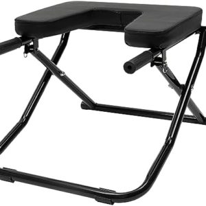 CheriMuMu Yoga Headstand Bench, Yoga Inversion Chair Headstand Prop Upside Down Chair Yoga Head Stand Inversion Stool for Practice Head Stand, Shoulderstand, Handstand and Various Yoga Poses (Black)