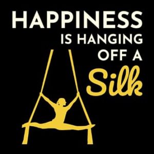 Happiness is Hanging off a Silk: Aerial Silk Acrobatics Blank Lined Journal Notebook Diary