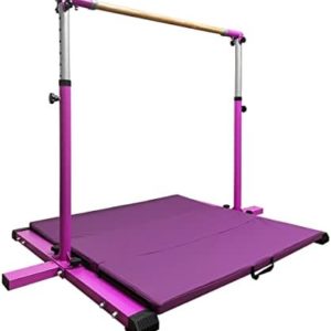 GLANT Gymnastic Kip Bar,Horizontal Bar for Kids Girls Junior,3' to 5' Adjustable Height,Home Gym Equipment,Ideal for Indoor and Home Training,1-4 Levels,300lbs Weight Capacity