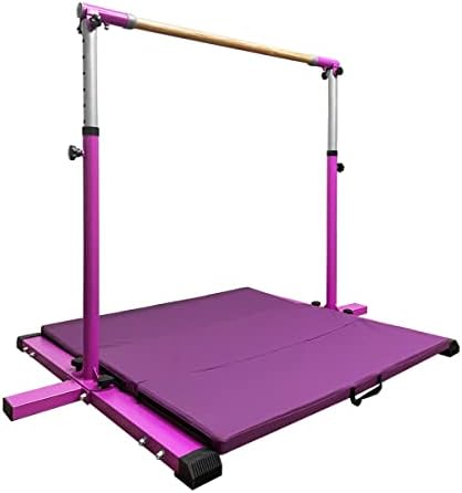 GLANT Gymnastic Kip Bar,Horizontal Bar for Kids Girls Junior,3' to 5' Adjustable Height,Home Gym Equipment,Ideal for Indoor and Home Training,1-4 Levels,300lbs Weight Capacity