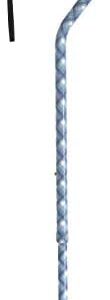 Drive Medical RTL10372PL Adjustable Height Offset Handle Cane with Gel Hand Grip, Plaid, Aluminum Tubing, Wrist Strap, 1-Button Height Adjustment with Locking Ring