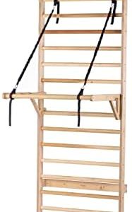 Pilates Mobility Station; Wood Stall Bars with Push-Through and Roll-Down Bar Attachments