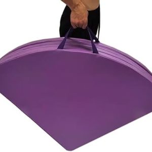 Crash Mat for Pole Dancing, 3ft/3.5ft/4ft/4.5ft/5ft/5.5ft/6ft/6.5ft Large Round Folding Portable Pole Dance Crash Mat, 4/2/1.2 Inch Thick Gymnastics Crash Landing Mat Pad, Purple