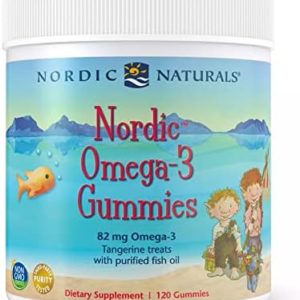 Nordic Naturals Nordic Omega-3 Gummies, Tangerine - 120 Gummies - 82 mg Total Omega-3s with EPA & DHA - Non-GMO - 60 Servings
