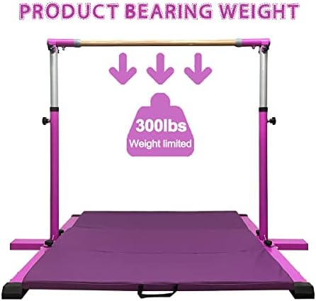 GLANT Gymnastic Kip Bar,Horizontal Bar for Kids Girls Junior,3' to 5' Adjustable Height,Home Gym Equipment,Ideal for Indoor and Home Training,1-4 Levels,300lbs Weight Capacity - Image 5