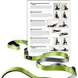 Gradient Fitness Stretching Strap for Physical Therapy, 12 Multi-Loop Stretch Strap 1" W x 8' L, Neoprene Handles, Physical Therapy Equipment, Yoga Straps for Stretching, Leg Stretcher.…