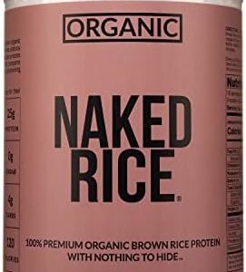 NAKED nutrition Naked Rice 1Lb - Organic Brown Rice Protein Powder - Vegan Protein Powder, GMO Free, Gluten Free & Soy Free. Plant-Based Protein, No Artificial Ingredients - 15 Servings
