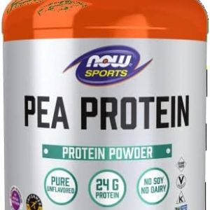 NOW Sports Nutrition, Pea Protein 24 g, Fast Absorbing, Unflavored Powder, 2-Pound