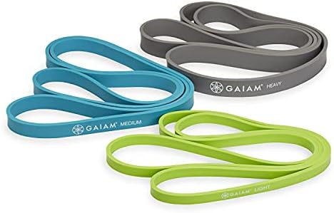 Gaiam Restore Resistance Training Workout Pull Up Bands 3 Pack - Extra-Strong Durable Progressive Resistance Exercise Loop Cords for Assisted Pull Ups and Strength Bands Training
