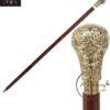 37.4'' Canes and Walking Sticks in Natural Wood with a Brass Handle - Elegant Walking Cane ECTORIA - Image 2