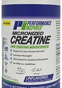 PERFORMANCE INSPIRED Nutrition Micronized Creatine Monohydrate Powder – Lean Body Mass – Optimal Absorption – Unflavored – 1.1 Pound - 100 Servings