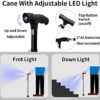 Canes for Men CLOKTA,Walking Cane for Women with LED Light,Pivoting Quad Base,Lightweight and Adjustable Foldable Cane,Quad Cane&Canes for Seniors - Image 2