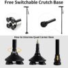 Canes for Men CLOKTA,Walking Cane for Women with LED Light,Pivoting Quad Base,Lightweight and Adjustable Foldable Cane,Quad Cane&Canes for Seniors - Image 3
