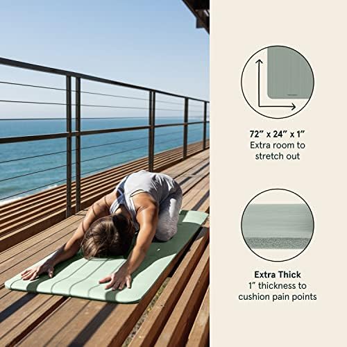 Retrospec Solana Yoga Mat 1" Thick w/Nylon Strap for Men & Women - Non Slip Exercise Mat for Home Yoga, Pilates, Stretching, Floor & Fitness Workouts - Image 6